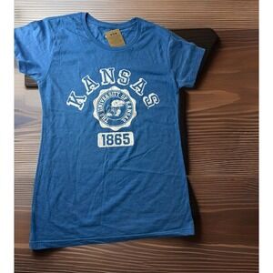 Kansas Jayhawks Women's Graphic T-Shirt, Brand: Blue 84, Blue, Size M, New